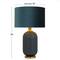 Blue Velvet Transitional Table Lamp, 26" x 16" x 16"